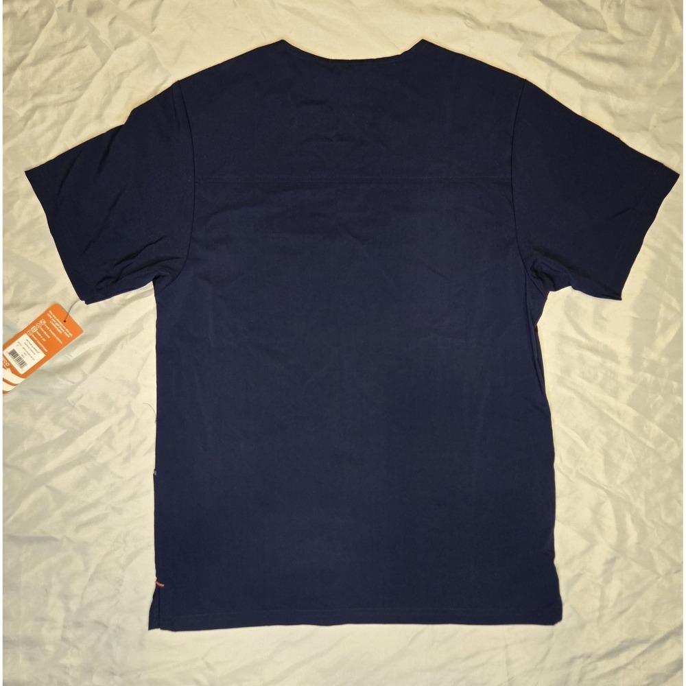 Motion by Barco Navy Scrub Top Womens Small Stretch Pockets V Neck NWT - Picture 7 of 8